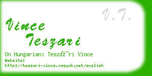 vince teszari business card